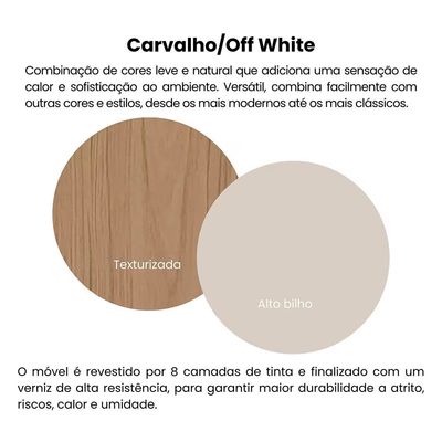 Mesa de Apoio Up Quadrada Artely Carvalho com Off White
