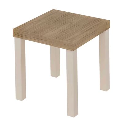 Mesa de Apoio Up Quadrada Artely Carvalho com Off White