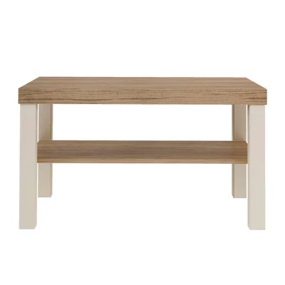 Mesa de Centro Up Retangular Artely Carvalho com Off White