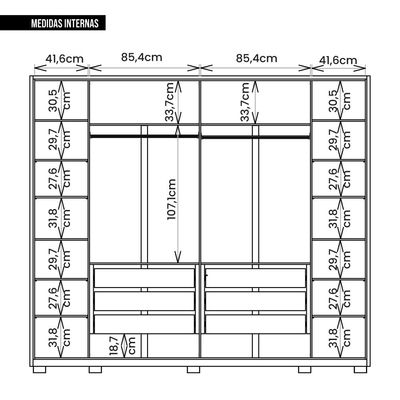 Guarda Roupa Casal 6 Portas 6 Gavetas Espartacus Marrom