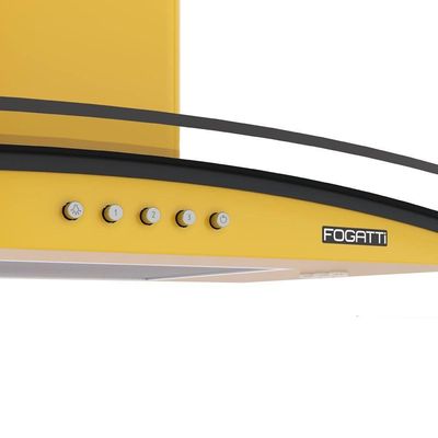 Coifa Fogatti De Parede Clean Vidro Curvo Amarela 80cm Amarelo 110V