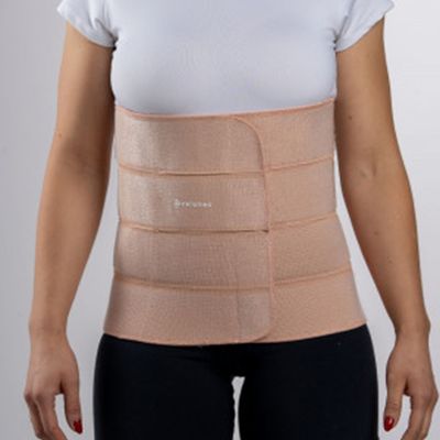Faixa Abdominal 4 Painéis Ortho Care Dellamed P / Bege
