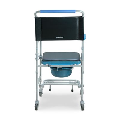 Cadeira de Banho Higiênica Desmontável até 150 Kg Assento 43 cm D50 Dellamed Azul