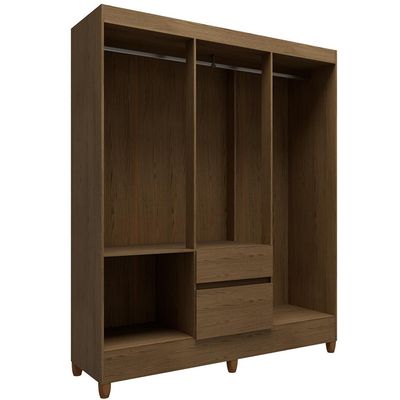 Guarda-Roupa Casal Bartira New Brusque 6 Portas 2 Gavetas Pintura UV Avelã