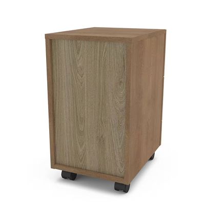 Gaveteiro Osaka 2 Gavetas com Rodízios 51cm Compacto Vertical MDP Politorno Freijó