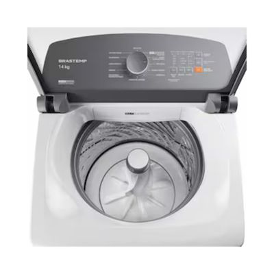 Maquina de Lavar Brastemp BWF14AB 14kg Smart Sensor Ciclo Tira Mancha Cesto Inox Branco / 220V