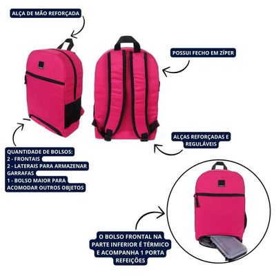 MOCHILA G BOLSO TERMICO CONTAINER THERMO ROSA DERMIWIL