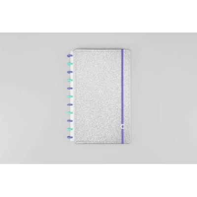 CADERNO A5 LETS GLITTER SILVER 2.0 CADERNO INTELIGENTE