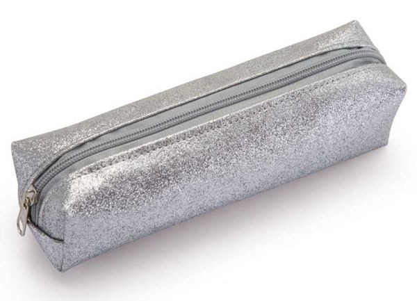 ESTOJO SIMPLES GLITTER PRATEADO WALEU