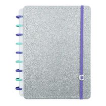 CADERNO MEDIO LETS GLITTER SILVER 2.0 CADERNO INTELIGENTE