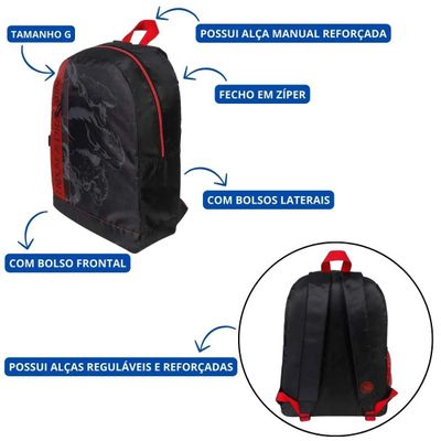 MOCHILA G HOUSE OF THE DRAGON BLACK RED DERMIWIL
