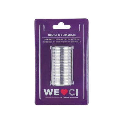 DISCOS E ELASTICO G 31MM TRANSPARENTE CADERNO INTELIGENTE