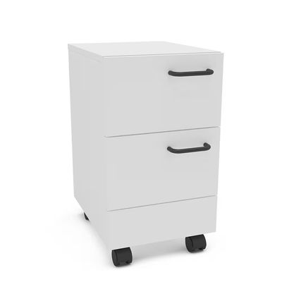 Gaveteiro Osaka 2 Gavetas com Rodízios 51cm Compacto Vertical MDP Politorno Branco