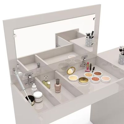 Penteadeira Iracema Espelho RecolhÍvel  Compacta MDP Pintura UV Politorno Off White