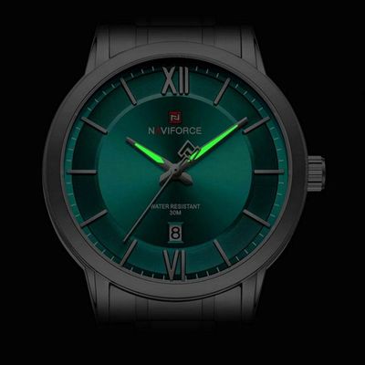 Relógio De Quartzo Masculino Pulseira Em Aço Inoxidável 3atm à Prova D´agua Azul Celeste