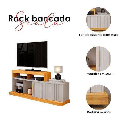 Rack Bancada Scala Com Mesa De Centro Pilar Cedro Bali – Dj Móveis