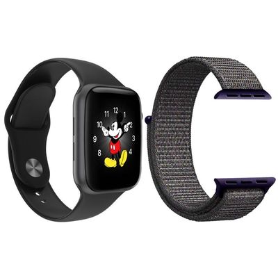 Kit 1 Smartwatch Ld5 Preto + 1 Pulseira Extra Azul Marinho