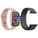 Kit 1 Smartwatch Rosa + 1 Pulseira Extra Nylon Cinza