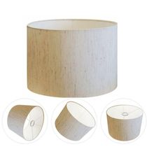 Cúpula Abajur E Luminária Cilíndrica Vivare Cp-7019 ø40x30cm - Bocal Nacional Linho Bege