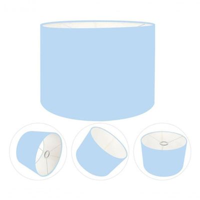 Cúpula Abajur E Luminária Cilíndrica Vivare Cp-7018 ø40x25cm - Bocal Nacional Azul-bebê