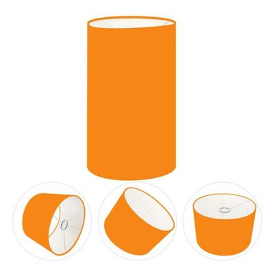 Cúpula Abajur E Luminária Cilíndrica Vivare Cp-7002 ø13x30cm - Bocal Nacional Laranja