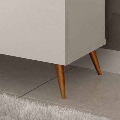 Aparador Buffet 3 Portas Retro Com Pés De Madeira Off White - Freijó