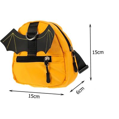 Mochila Coleira Peitoral Para Pet Personagem Morcego Laranja