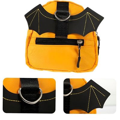 Mochila Coleira Peitoral Para Pet Personagem Morcego Laranja