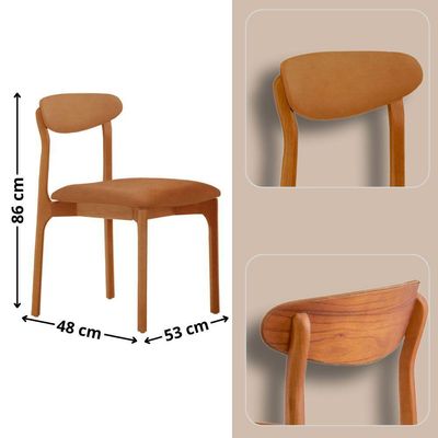 Mesa 135cm Laminado Com 4 Cadeiras Noronha Moderna Star Caramelo Imbuia Naturale