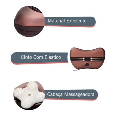 Travesseiro Massageador Eletrico Pescoço Lombar Carro