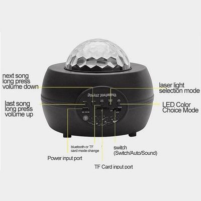 Luminaria Abajur Projetor Estrelas Galaxia Caixa De Som Bluetooth Rgb