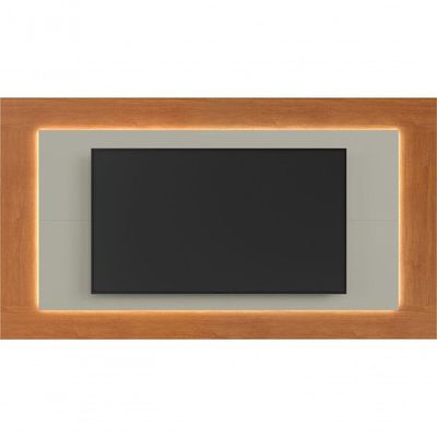 Painel Grécia Com Led 2,20 Para Tv Até 65 Polegadas Mavaular Off White-naturale