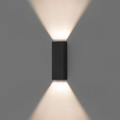 Arandela Stella Wall Mini Led 2 Fachos Abertos Ip65 5w Bivolt Preto - 3000k - Luz Amarela