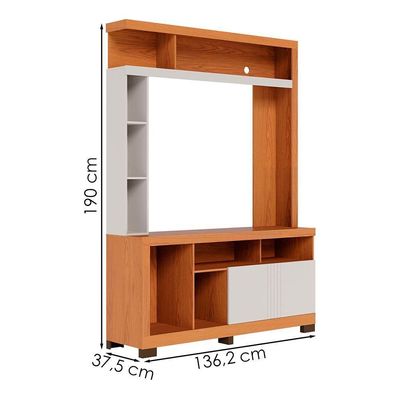 Estante Home Tv 50 Pol 2 Portas 137 Cm Elba Freijo Off White Matte Colibri