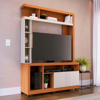 Estante Home Tv 50 Pol 2 Portas 137 Cm Elba Freijo Off White Matte Colibri