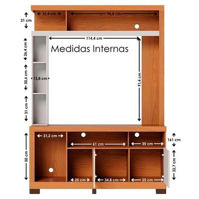 Estante Home Tv 50 Pol 2 Portas 137 Cm Elba Freijo Off White Matte Colibri
