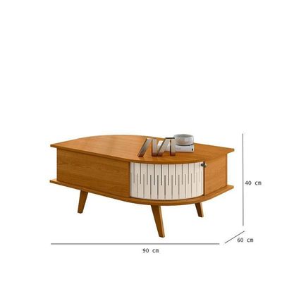 Estante Home Theater Suspenso íris Com Mesa De Centro Indianápolis Cinamomo Off White – Madetec