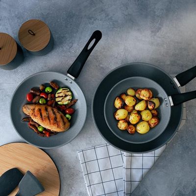 Frigideira Antiaderente Lyor Chef 24cm Granito Cerâmico Indução Cinza