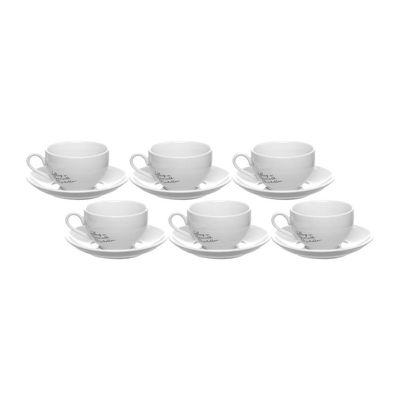 Jogo de Xícaras para Chá Manhattan em Porcelana 160 ml 6 Peças Hauskraft Branco