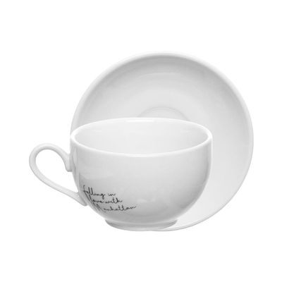 Jogo de Xícaras para Chá Manhattan em Porcelana 160 ml 6 Peças Hauskraft Branco