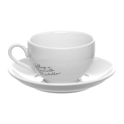 Jogo de Xícaras para Chá Manhattan em Porcelana 160 ml 6 Peças Hauskraft Branco