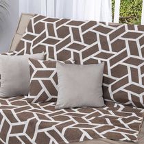 Manta Xale Turin 2,40m x 1,50m Sofá Cama Tecido Jacquard 01 Peça - Geométrico Avelã - 60% Algodão/ 40% Poliéster