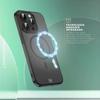 Capa para iPhone 17 Pro - Crystal Slim Magsafe - NÃO AMARELA - Titanium - Gshield