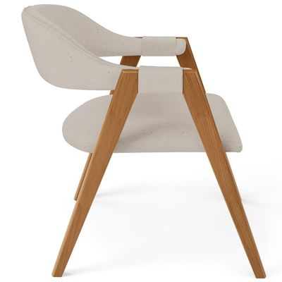 Cadeira de Jantar e Estar Living Estofada Nadja L02 Linho Bege - Lyam Decor