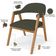 Cadeira de Jantar e Estar Living Estofada Nadja L02 Linho Verde Musgo - Lyam Decor