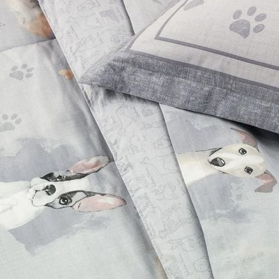 Colcha Solteiro Infantil Dupla Face Alg. 200Fios Dog Karsten
