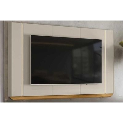 Painel Quarto P- Tv Até 75 Pol Santorini 239x141cm Tauari-off White Fosco - Linea Brasil