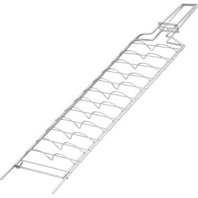 Grelha para Pães de Alho 74x15,5x3cm Churrasco Petiscos Arame de Aço Cromado Utimil