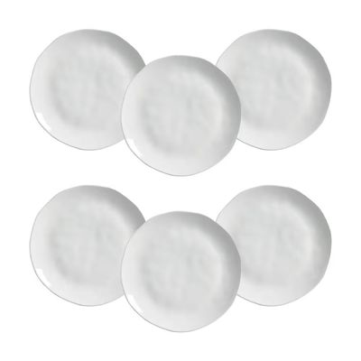 Conjunto de Pratos Rasos Orgânico New White 26,5cm 6 Peças Porto Brasil Branco