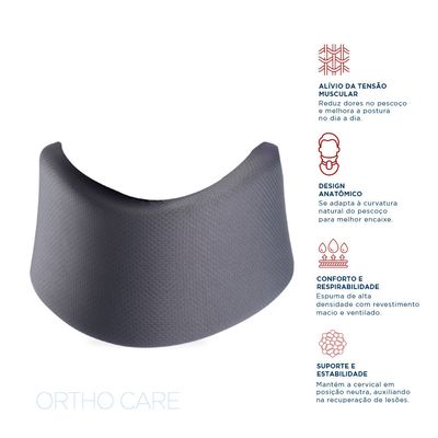 Colar Cervical Ortho Care Dellamed M / Cinza Chumbo